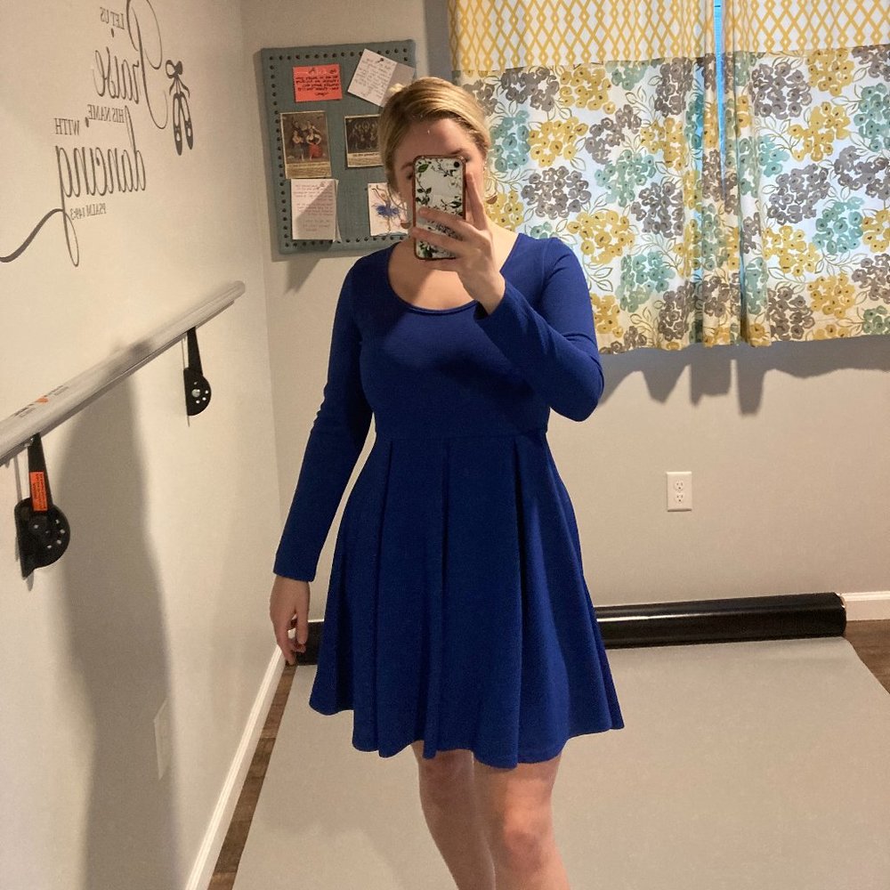 Royal Blue Long Sleeve Dress
